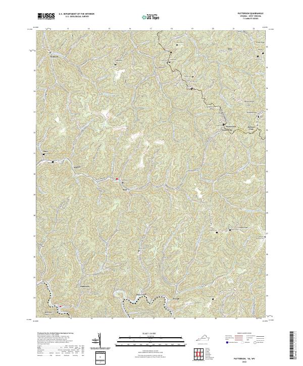 Patterson, VA-WV — USGS 7.5-minute topo (2022)