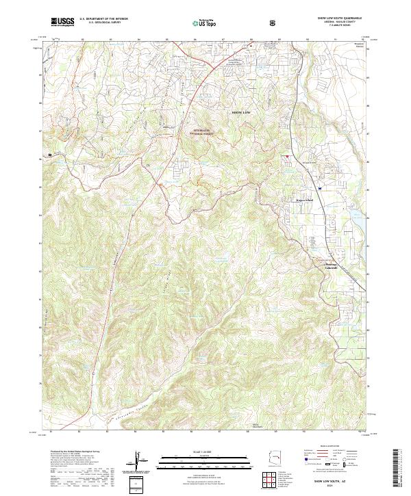 Show Low South, AZ — USGS 7.5-minute topo (2021)