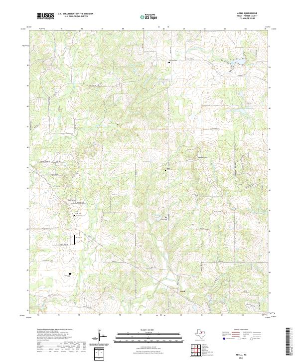 Adell, TX — USGS 7.5-minute topo (2022)