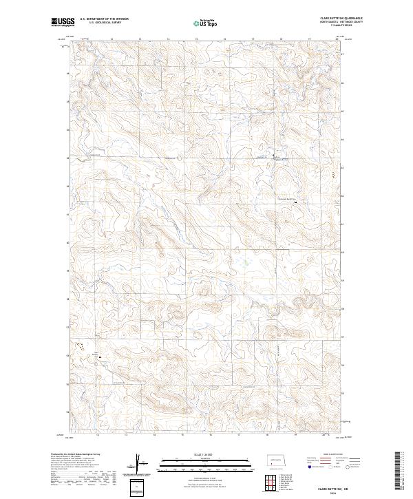 Clark Butte SW, ND — USGS 7.5-minute topo (2024)
