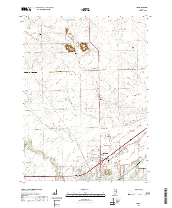 Lisbon, IL — USGS 7.5-minute topo (2024)