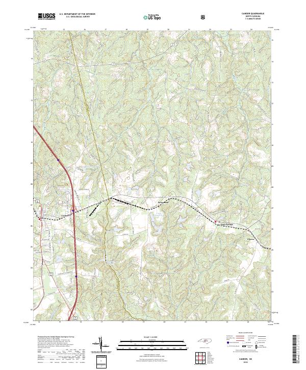 Candor, NC — USGS 7.5-minute topo (2022)