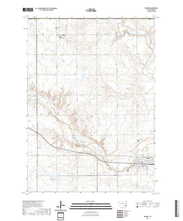 Parker, SD — USGS 7.5-minute topo (2021)