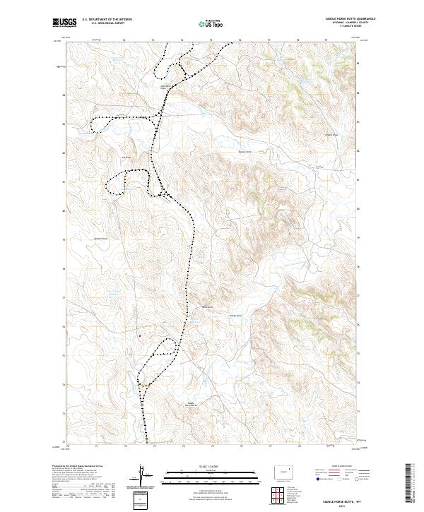 Saddle Horse Butte, WY — USGS 7.5-minute topo (2021)