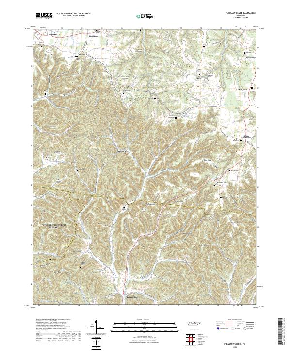 Pleasant Shade, TN — USGS 7.5-minute topo (2022)