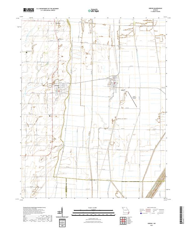 Gideon, MO — USGS 7.5-minute topo (2021)