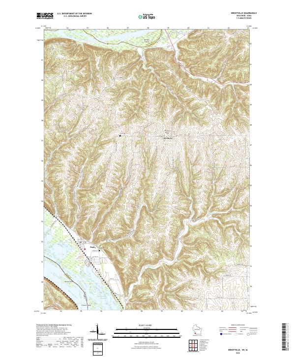 Brodtville, WI-IA — USGS 7.5-minute topo (2022)