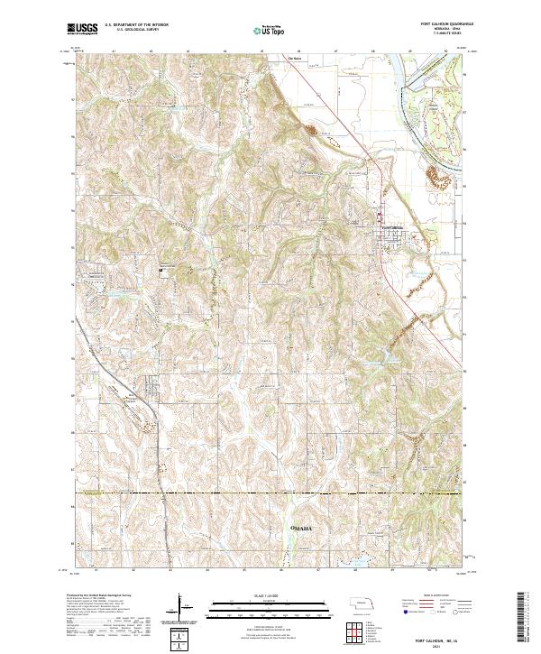Fort Calhoun, NE-IA — USGS 7.5-minute topo (2021)