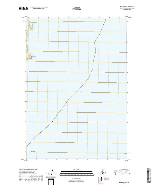 Kodiak C-1 SE, AK — USGS 7.5-minute topo (2021)