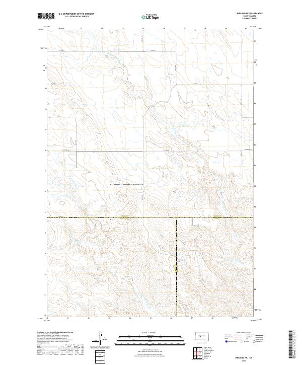 Midland NE, SD — USGS 7.5-minute topo (2021)