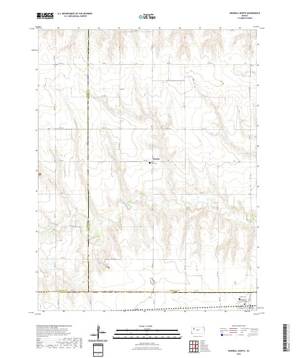 Grinnell North, KS — USGS 7.5-minute topo (2022)