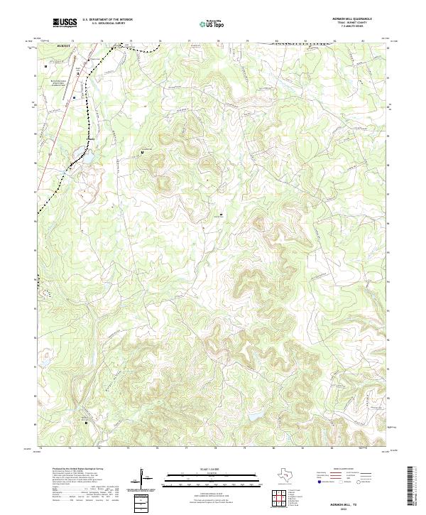 Mormon Mill, TX — USGS 7.5-minute topo (2022)
