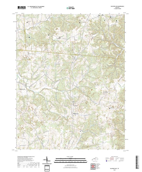 Sulphur Lick, KY — USGS 7.5-minute topo (2022)