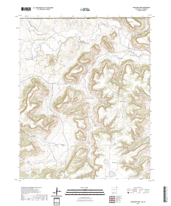 Travesser Park, NM-CO — USGS 7.5-minute topo (2023)