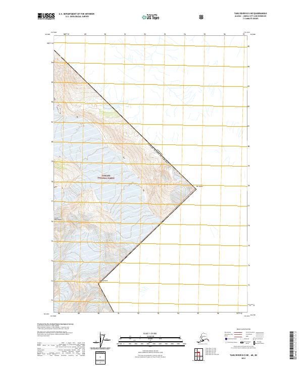 Taku River B-5 NE, AK-BC — USGS 7.5-minute topo (2021)