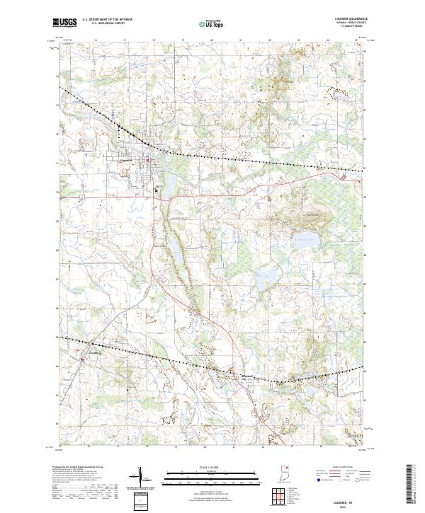 Ligonier, IN — USGS 7.5-minute topo (2022)