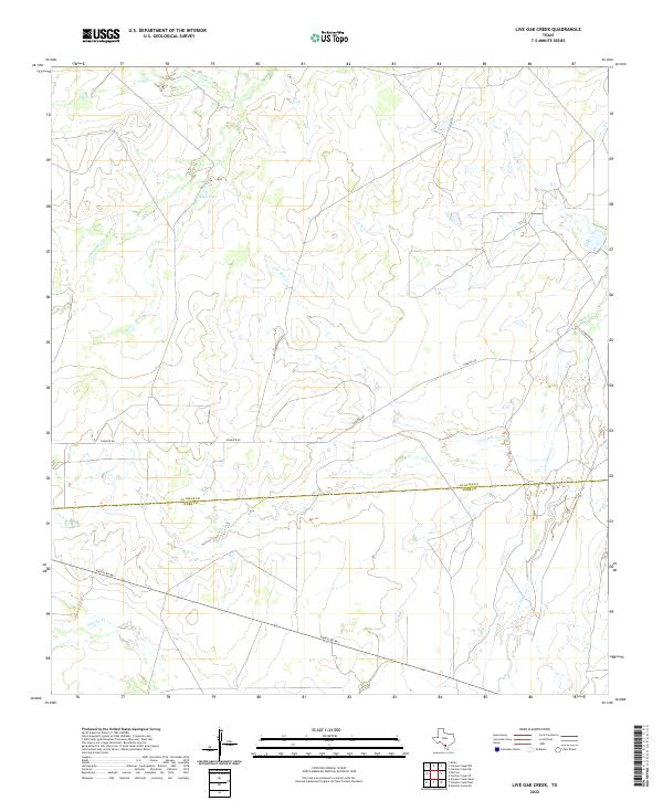 Live Oak Creek, TX — USGS 7.5-minute topo (2022)