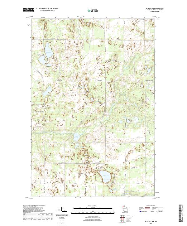 Metzger Lake, WI — USGS 7.5-minute topo (2022)