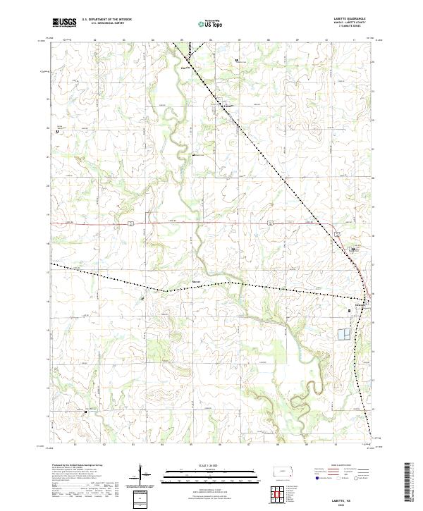 Labette, KS — USGS 7.5-minute topo (2022)