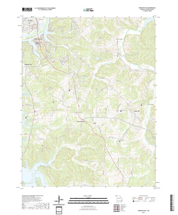 Warsaw East, MO — USGS 7.5-minute topo (2021)