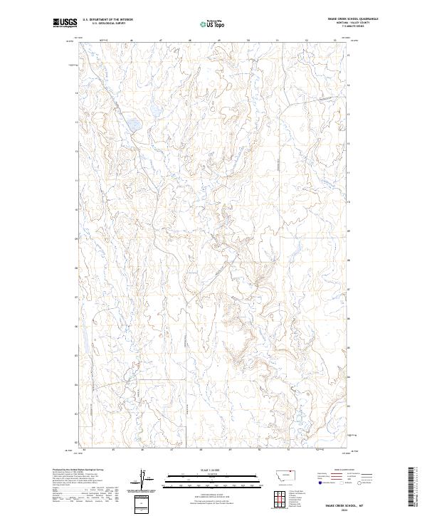 Snake Creek School, MT — USGS 7.5-minute topo (2024)