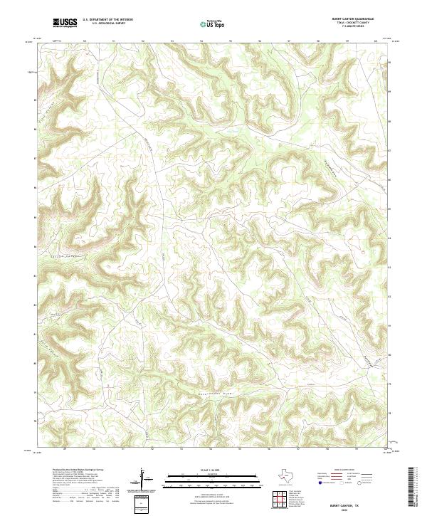 Burnt Canyon, TX — USGS 7.5-minute topo (2022)