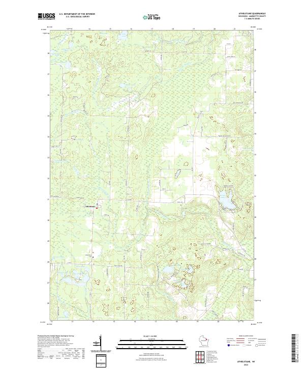 Athelstane, WI — USGS 7.5-minute topo (2022)