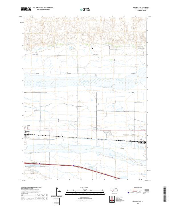 Hershey East, NE — USGS 7.5-minute topo (2021)