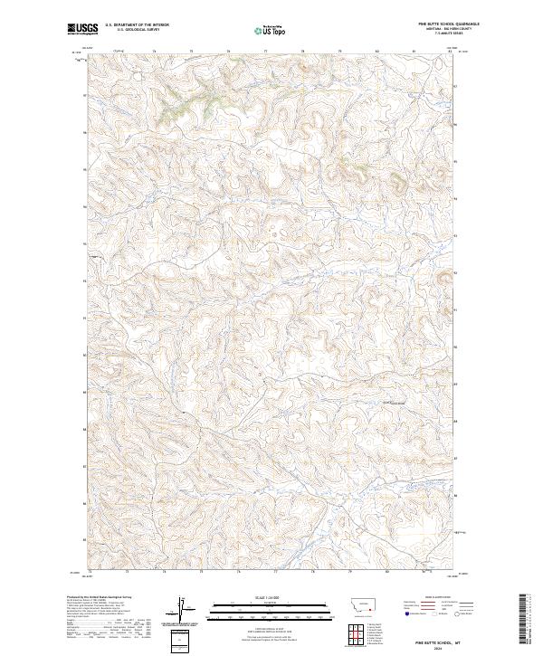 Pine Butte School, MT — USGS 7.5-minute topo (2024)