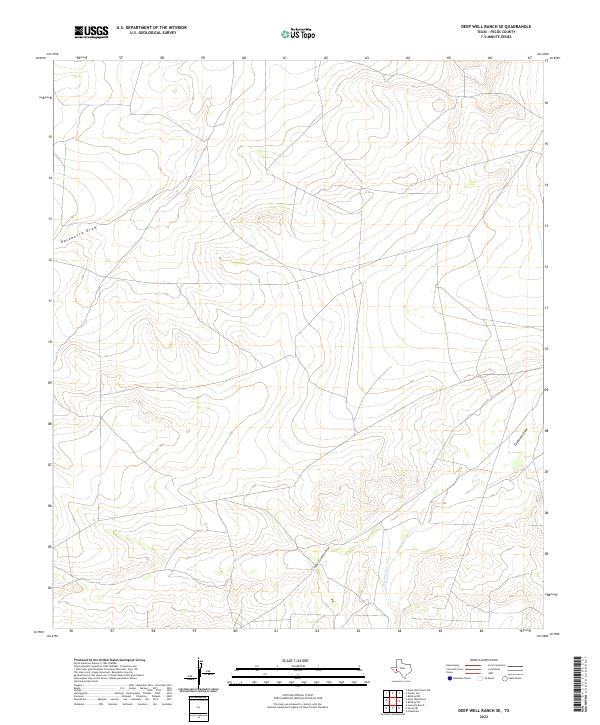 Deep Well Ranch SE, TX — USGS 7.5-minute topo (2022)