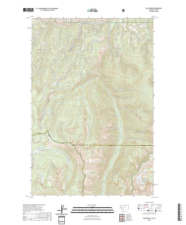 Dick Creek, MT-ID — USGS 7.5-minute topo (2024)