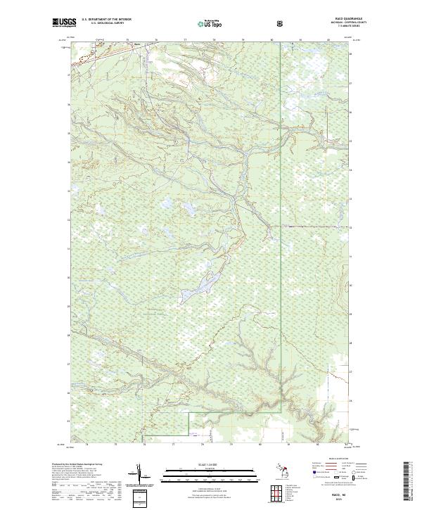 Raco, MI — USGS 7.5-minute topo (2023)