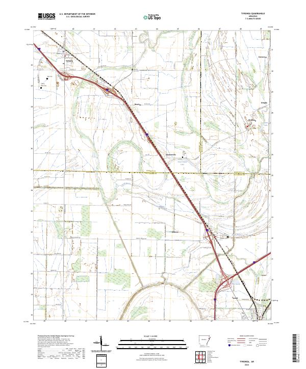 Tyronza, AR — USGS 7.5-minute topo (2024)