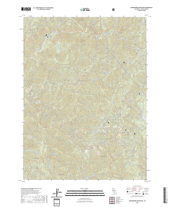 Shoeinhorse Mountain, CA — USGS 7.5-minute topo (2023)