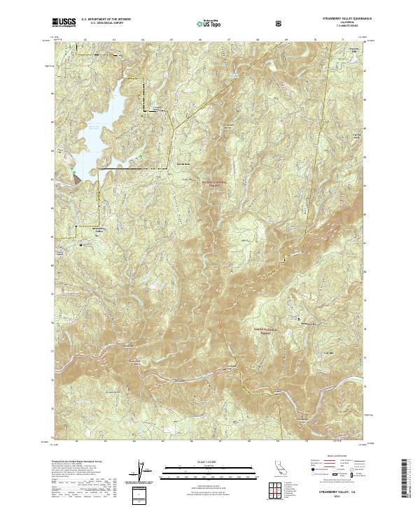 Strawberry Valley, CA — USGS 7.5-minute topo (2021)