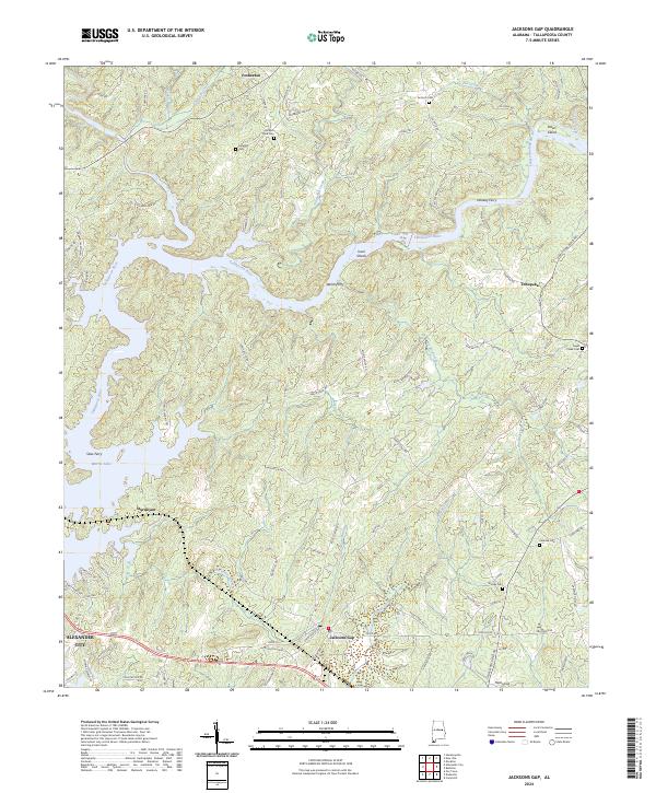 Jacksons Gap, AL — USGS 7.5-minute topo (2024)