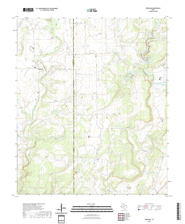 Trickham, TX — USGS 7.5-minute topo (2022)
