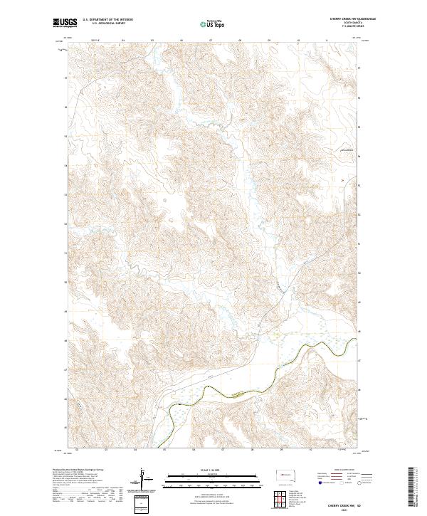 Cherry Creek NW, SD — USGS 7.5-minute topo (2021)