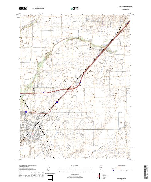 Lincoln East, IL — USGS 7.5-minute topo (2024)