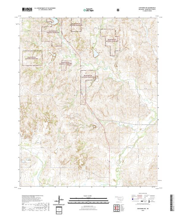 Cheyenne NW, OK — USGS 7.5-minute topo (2022)