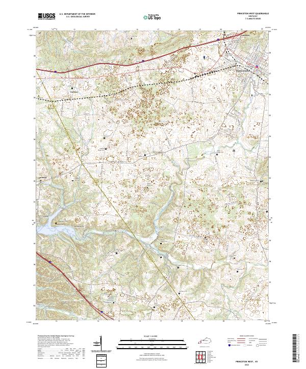 Princeton West, KY — USGS 7.5-minute topo (2022)