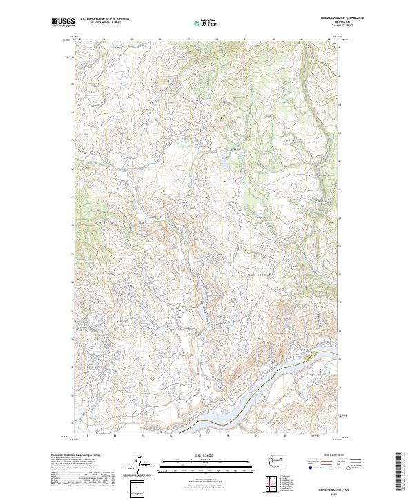 Hopkins Canyon, WA — USGS 7.5-minute topo (2023)