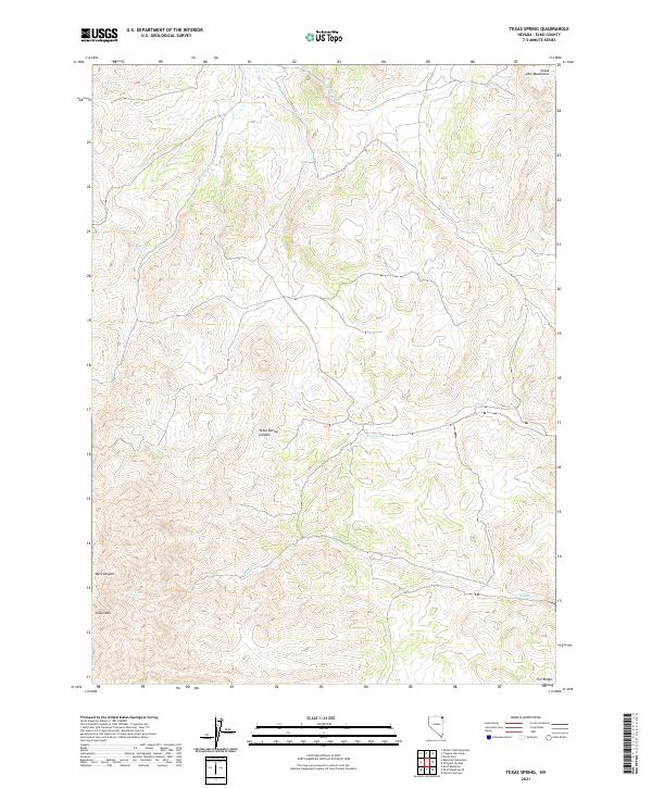 Texas Spring, NV — USGS 7.5-minute topo (2021)
