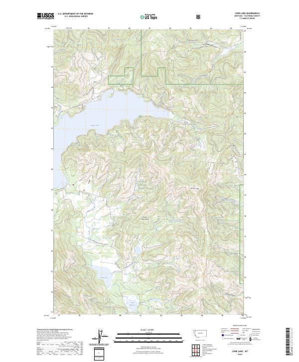 Lone Lake, MT — USGS 7.5-minute topo (2024)