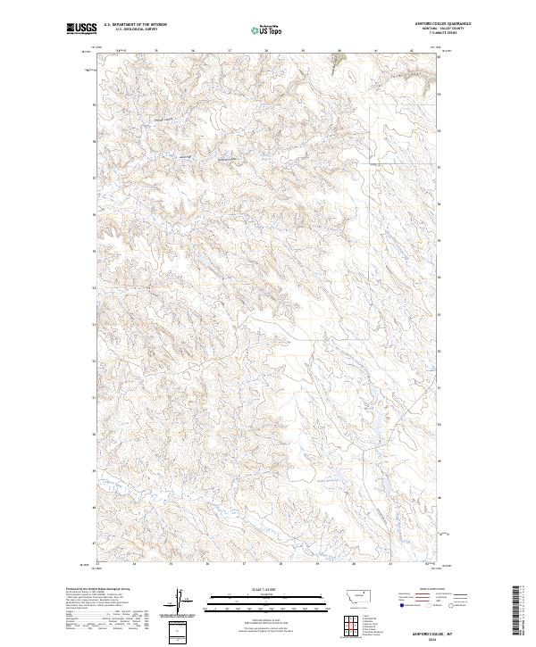 Ashford Coulee, MT — USGS 7.5-minute topo (2024)