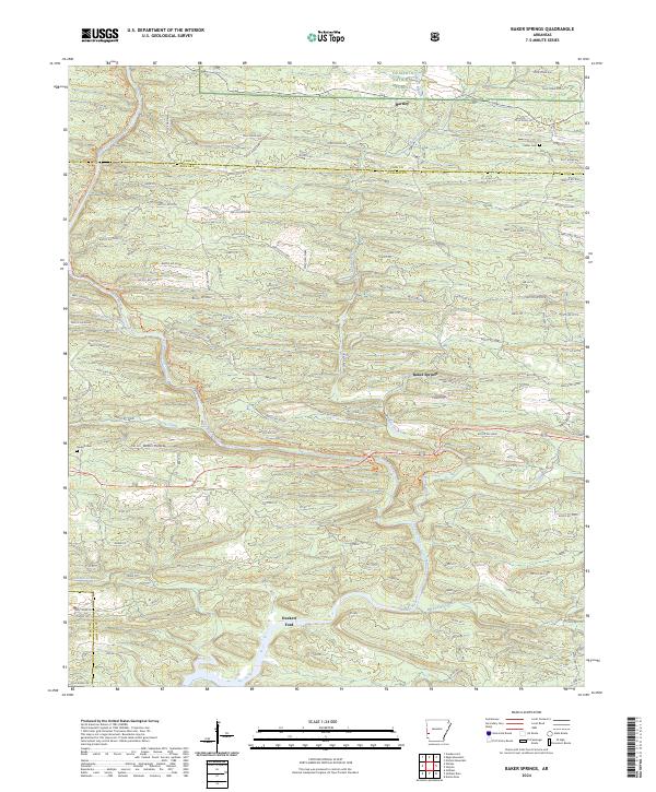 Baker Springs, AR — USGS 7.5-minute topo (2024)
