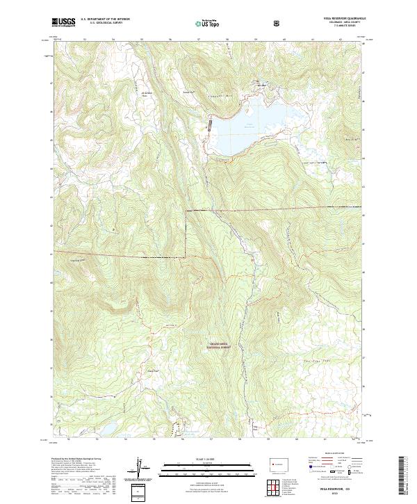 Vega Reservoir, CO — USGS 7.5-minute topo (2022)