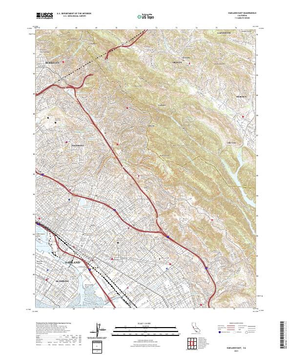 Oakland East, CA — USGS 7.5-minute topo (2021)