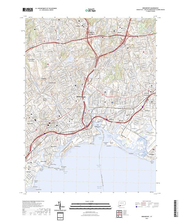 Bridgeport, CT — USGS 7.5-minute topo (2024)