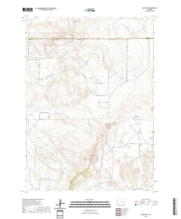 Cedar Top, WY — USGS 7.5-minute topo (2021)